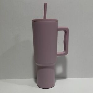 Purple Insulated Tumbler with Straw